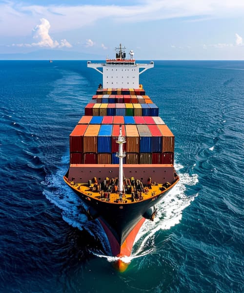 Navire cargo en mer